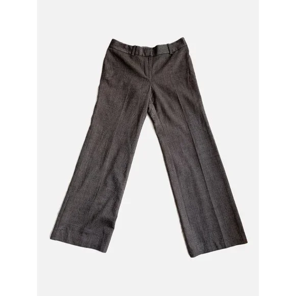 Ann Taylor Herringbone Wide Leg Pants, Wool, Brown, Petite 2, EUC - Picture 3 of 7